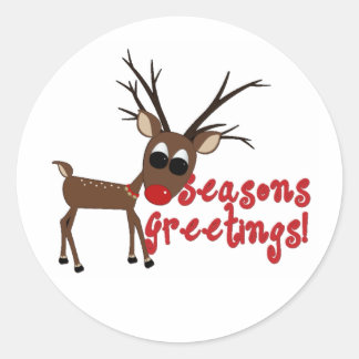 Die Grüße der Reindeer Season Runder Aufkleber