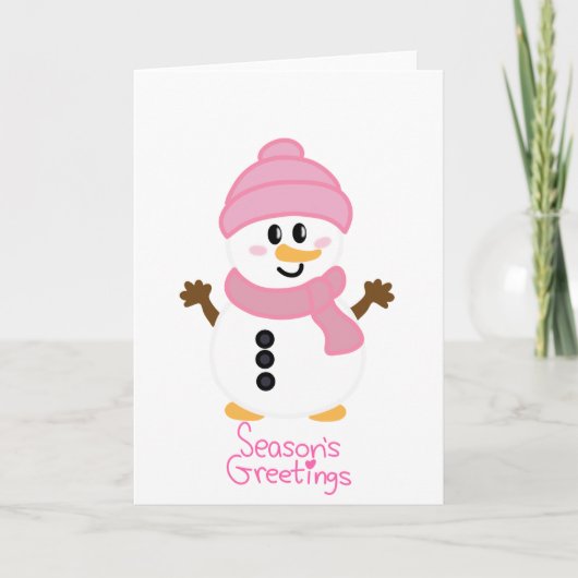 Die Grüße der rosa Winterschneezeit Karte (Vorderseite)