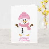 Die Grüße der rosa Winterschneezeit Karte (Gelbe Blume)