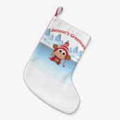 Die Grüße der Saison! Affe Kleiner Weihnachtsstrumpf (Vorderansicht (hängend))