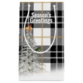 Die Grüße der Saison auf schottischem Tartan karie Kleine Geschenktüte (Vorderseite)