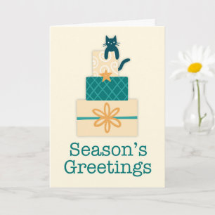 Die Grüße der Saison Cat Gift Pile Urlaub Karte