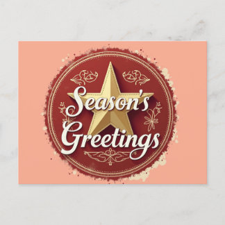 Die Grüße der Saison Elegante Weihnachtskarte Postkarte