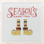 Die Grüße der Saison Elf Schuhe Glasuntersetzer (Vorderseite)