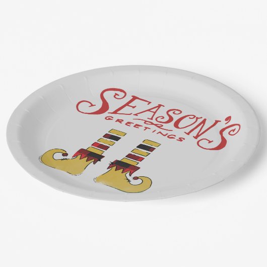 Die Grüße der Saison Elf Schuhe Pappteller (Schrägansicht)