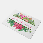 Die Grüße der Saison | Ferien-Grüntöne, Pointsetti Fußmatte (Schrägansicht)