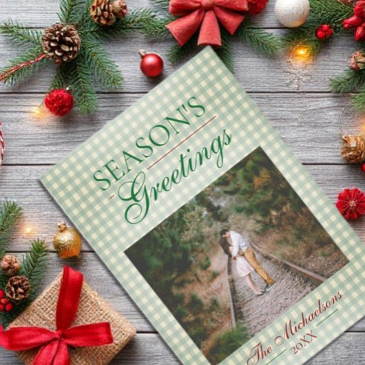 Die Grüße der Saison Gingham Weihnachten