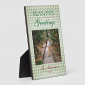 Die Grüße der Saison Gingham Weihnachten Fotoplatte (Seite)