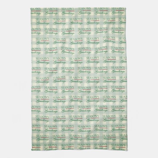 Die Grüße der Saison Gingham Weihnachten Geschirrtuch (Vertikal)