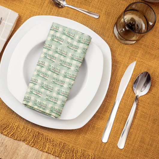 Die Grüße der Saison Gingham Weihnachten Geschirrtuch