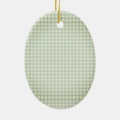 Die Grüße der Saison Gingham Weihnachten Keramik Ornament (Hinten)