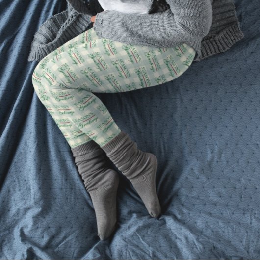 Die Grüße der Saison Gingham Weihnachten Leggings