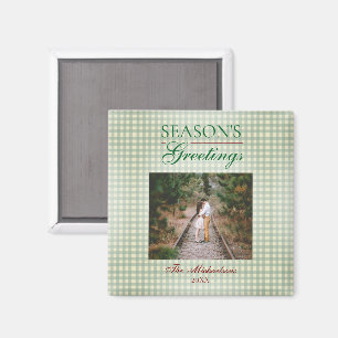 Die Grüße der Saison Gingham Weihnachten Magnet
