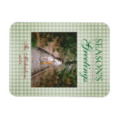 Die Grüße der Saison Gingham Weihnachten Magnet (Horizontal)