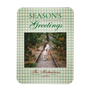 Die Grüße der Saison Gingham Weihnachten Magnet
