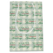 Die Grüße der Saison Gingham Weihnachten Mittlere Geschenktüte (Vorderseite)