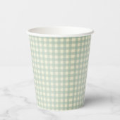 Die Grüße der Saison Gingham Weihnachten Pappbecher (Rückseite)