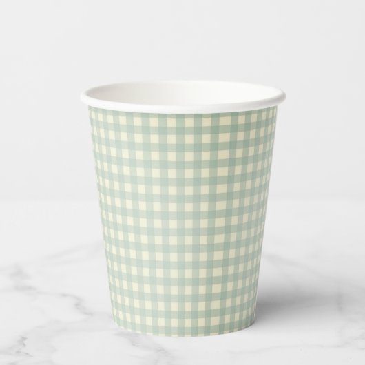 Die Grüße der Saison Gingham Weihnachten Pappbecher (Rückseite)