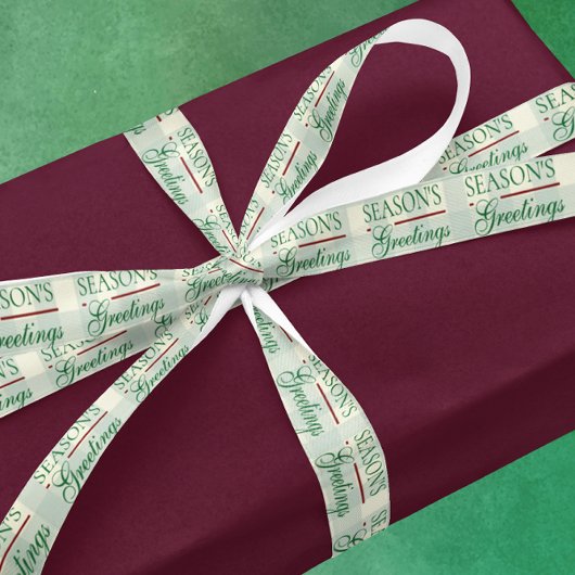 Die Grüße der Saison Gingham Weihnachten Satinband