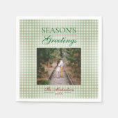 Die Grüße der Saison Gingham Weihnachten Serviette (Vorderseite)