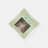 Die Grüße der Saison Gingham Weihnachten Serviette (Ecke)