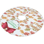 Die Grüße der Saison glücklich Thanksgiving Polyester Weihnachtsbaumdecke (Schrägansicht)