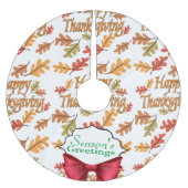 Die Grüße der Saison glücklich Thanksgiving Polyester Weihnachtsbaumdecke (Vorderseite)