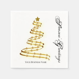 Die Grüße der Saison Gold Tree Stars Abstrakt Serviette