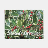 Die Grüße der Saison Holly Berry Holiday Fußmatte (Vorderseite)
