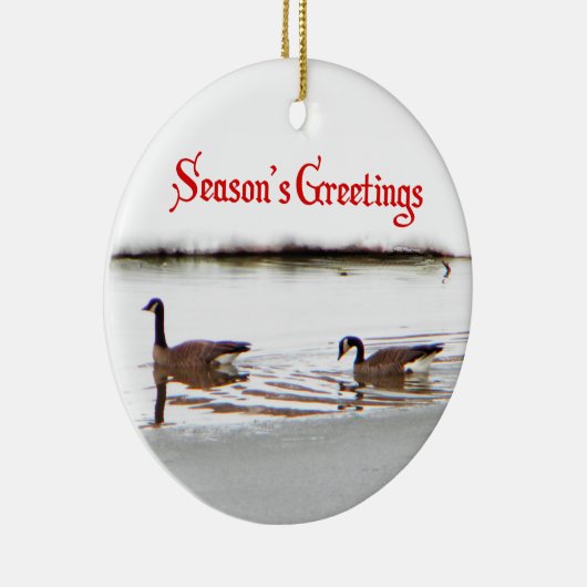 Die Grüße der Saison - Honkers - Kanada Gänse Keramik Ornament (Rechts)