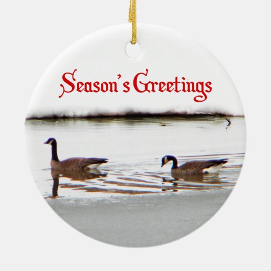 Die Grüße der Saison - Honkers - Kanada Gänse Keramik Ornament (Hinten)