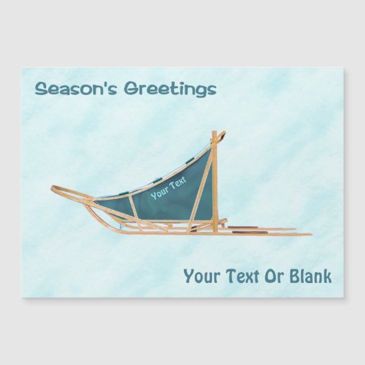 Die Grüße der Saison - Hunde im Schnee. Magnetkarte (Vorderseite)