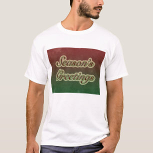 Die Grüße der Saison im Text auf Rot und Grün T-Shirt
