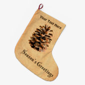 Die Grüße der Saison - Kiefernholz Großer Weihnachtsstrumpf (Vorderansicht (hängend))