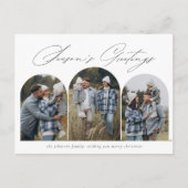 Die Grüße der Saison | Modern Arch 3 Foto Weihnach Postkarte (Vorderseite)