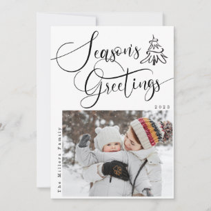 Die Grüße der Saison Moderne 2-Foto-Ferienkarte Einladung