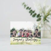 Die Grüße der Saison Modernes Foto Postkarte (Stehend Vorderseite)