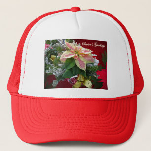 Die Grüße der Saison Poinsettia Blumenhut Truckerkappe