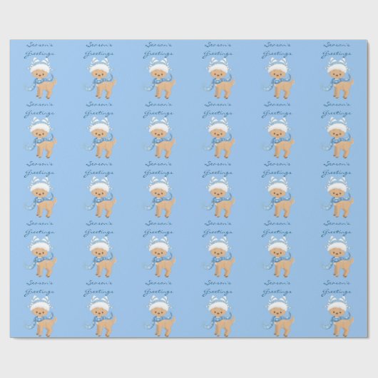 Die Grüße der Saison Reindeer Blue Geschenkpapier (Flach)