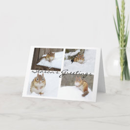 Die Grüße der Saison Snowy Chipmunk Collage Feiertagskarte
