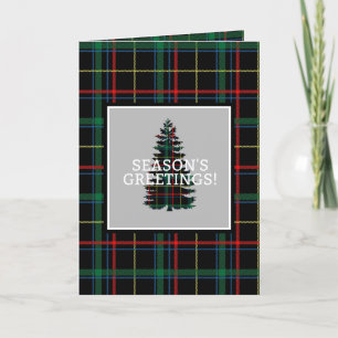 Die Grüße der Saison Tartan Karierter Weihnachtsba Feiertagskarte