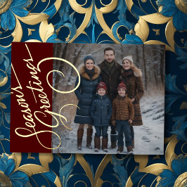 Die Grüße der Saison und Ihr Foto Folien Feiertagskarte