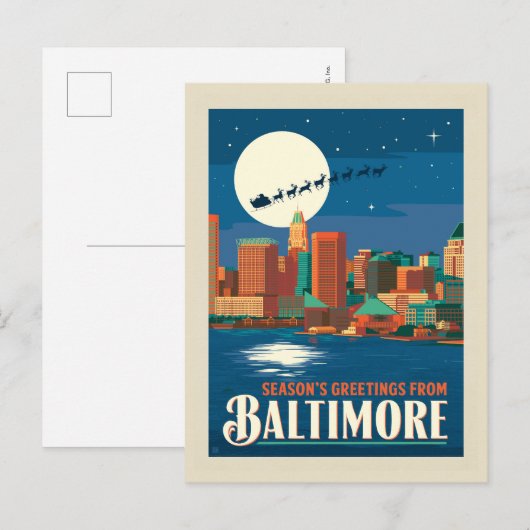 Die Grüße der Saison von Baltimore Postkarte (Vorne/Hinten)