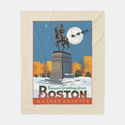 Die Grüße der Saison von Boston Common! Fleecedecke (Vorderseite)