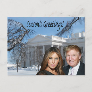 Die Grüße der Saison von Donald und Melania Postkarte