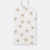 Die Grüße der Saison White Poinsettia Familienname Geschenkanhänger (Rückseite)