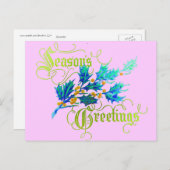 Die Grüße der Vintagen Jahreszeit Feiertagspostkarte (Vorne/Hinten)