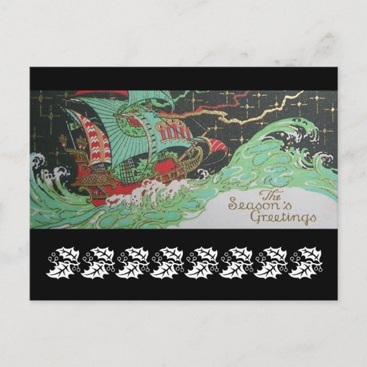 Die Grüße der Vintagen Jahreszeit Feiertagspostkarte (Vorderseite)