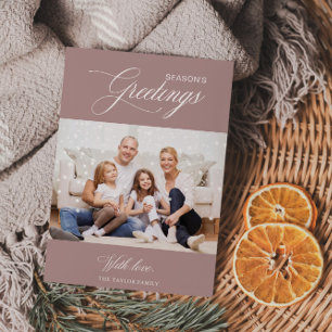 Die Grüße der weißen rosa Jahreszeit Feiertagskarte