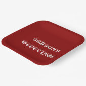 Die Grüße des dunklen roten Abendessens der Saison Pappteller (Gewinkelt)